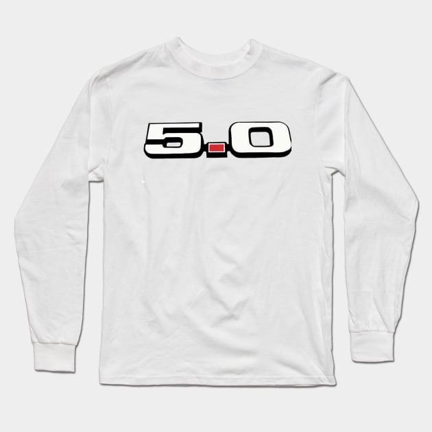 Mustang 5.0 logo on back Long Sleeve T-Shirt by Permages LLC